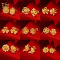 ANIID-Boucles d'oreilles fleur en or 24 carats pour femmes boucles d'oreilles design nigwin bijoux