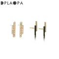 Ug LAOPA-Boucles d'Oreilles à Double Diamant en Argent Sterling 100% 925 Noir et Blanc pour