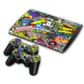 Autocollant en vinyle graffiti pour console PlayStation 3 autocollant de peau manettes PS3 Slim