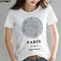 Nouveau t-shirt d'été femme Londres Paris Tokyo Ville carte femmes tshirt intéressant top t-shirts
