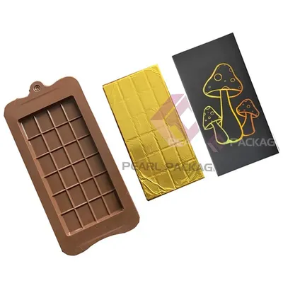 Boîtes d'emballage de chocolat en papier déjoué emballage écologique argent or holographique