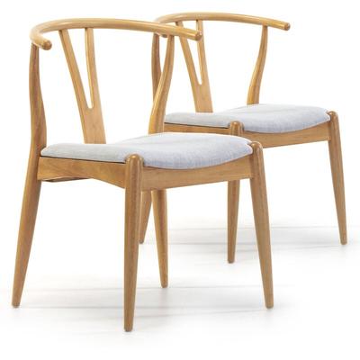 Pack 2 Stühle Rustic Farbe Eiche, Massivholz, 55 cm (l) 54,5 cm (t) 76 cm (h) Image