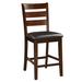 F&L Homes Studio Evelynyyi Ladder Back Side Chair in Espresso/Black Faux Leather/Wood/Upholstered in Brown | 42 H x 19 W x 22 D in | Wayfair