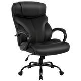 Winston Porter Gezina Ergonomic Executive Chair Upholstered, Leather in Black/Brown | 43.9 H x 14.578 W x 34.081 D in | Wayfair
