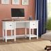 Winston Porter Hannerose Desk Wood in White/Brown | 91 H x 20 W x 54 D in | Wayfair 32902F838DBC435AB48723D954ECD112