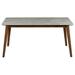 Red Barrel Studio® Rodrico Faux Marble Top Dining Table Wood in Brown/White | 29.75 H x 63 W x 35.25 D in | Wayfair