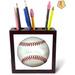 GN109 Baseball 5-Inch Tile Pen Holder Wood in Black/Brown/White | 5 H x 5 W x 1.66 D in | Wayfair 2963DIVG95C0RL6148