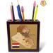 GN109 Political Map Of Iraq w/ Each Province Identified By Name & Iraqi Flag-Tile Pen Holder, 5-Inch Wood in Black/Brown | Wayfair