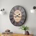 F4 Oversized Wood Wall Clock Wood in Brown/Gray/White | 29 H x 24 W x 3 D in | Wayfair GRACLP1887