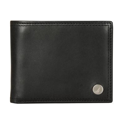 Nautica Men's J-Class Leather Wallet Black, OS