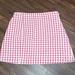 American Eagle Outfitters Skirts | Aeo American Eagle Outfitters Notched Mini Pink White Mini Skirt M | Color: Pink/White | Size: M