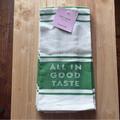Kate Spade Kitchen | Kate Spade Diner Stripe Kitchen Towel (Set Of 2) | Color: Green/White | Size: 17”X28”