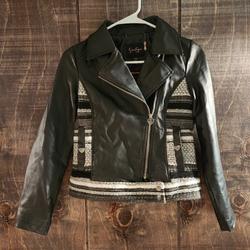 Jessica Simpson Jackets & Coats | Jessica Simpson Black Leather Jacket (Girls) | Color: Black/Gray | Size: Lg