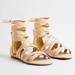 Torrid Shoes | Nwt Torrid Lace-Up Gladiator Sandal - Faux Suede - Beige - Size 11 Wide Width | Color: Cream/Tan | Size: 11