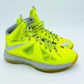 Nike Shoes | Nike Shoes Nike Lebron X Volt In Nen Highlighter Yellow And Grey | Color: Gray/Yellow | Size: 8.5