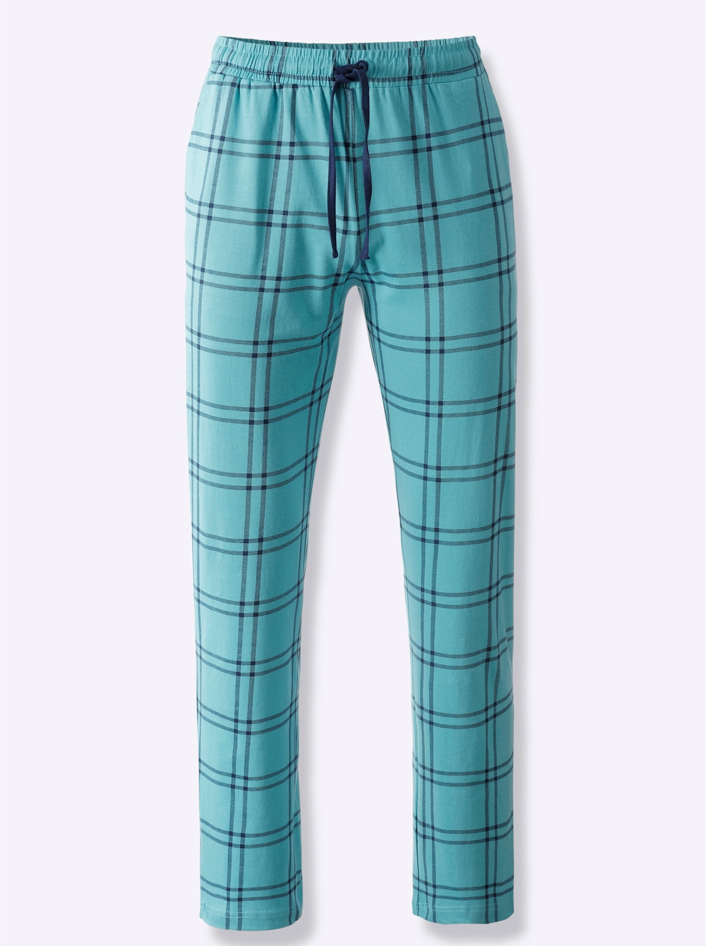 Pyjamahose WÄSCHEPUR, Herren, Gr. 52/54, Normalgrößen, blau (ozean, kariert), 100% Baumwolle, bedruckt, gemustert, kariert, Hosen Image