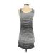 Clu Casual Dress - Bodycon Scoop Neck Sleeveless: Black Stripes Dresses - Women's Size X-Small