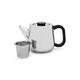 Bredemeijer Teekanne 1.0 Liter mit Edelstahl Tee-Filter-Sieb-Einsatz für losen Tee - Silberne einwandige Edelstahlkanne mit Kunststoffgriff