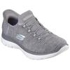 Slipper SKECHERS "SUMMITS DAZZLING HAZE", Damen, Gr. 41, grau (grau, meliert), Textil, sportlich, Schuhe, Slip Ins Sneaker, Freizeitschuh mit dezenten Kontrastdetails