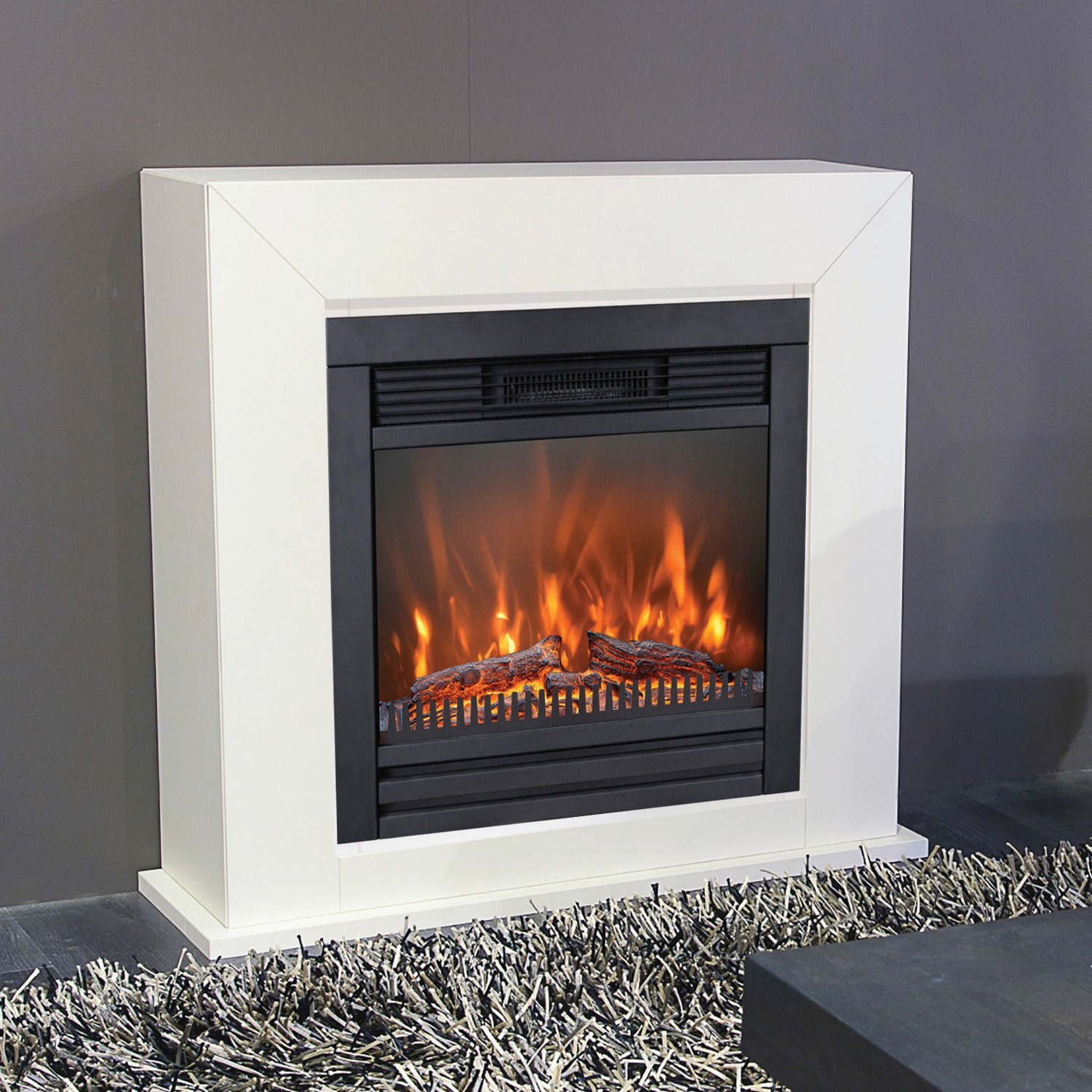 Elektrokamin XARALYN "Adra", weiß, B:98cm H:91cm T:31cm, Elektrokaminöfen, inkl. elektrischem Kamineinsatz Lucius & Heizung