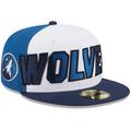 Men's New Era White/Navy Minnesota Timberwolves Back Half 9FIFTY Fitted Hat