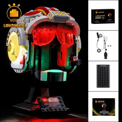 Kit de blocs de construction avec lumière LED pour enfants jouets en briques casque rouge cinq