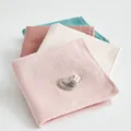 Petite serviette carrée en gaze de coton pour enfants appliques coeur 3D broderie cadeau de fête