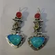 Boucles d'oreilles pendantes en pierre vintage pour dames boucles d'oreilles créatives bleu rose