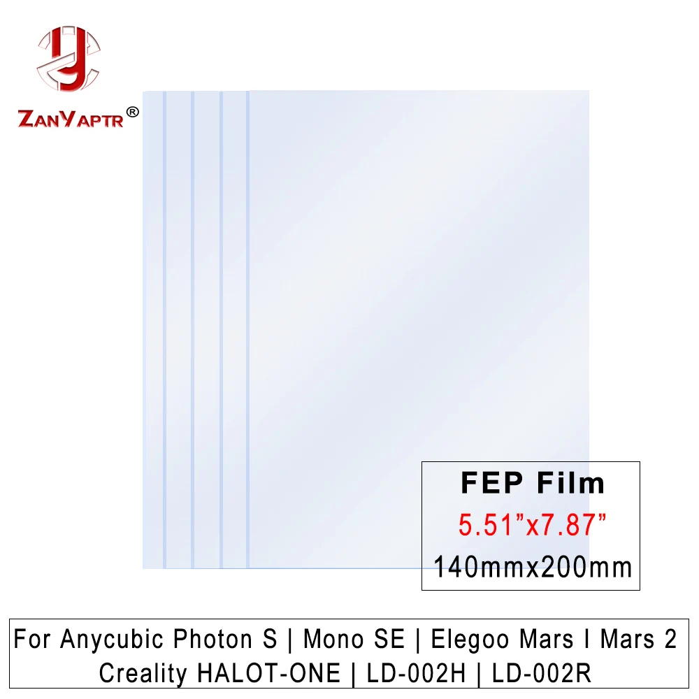 Film FEP 5.5 en 200*140*0.15mm pour Creality ANYCUBIC Photon S Elegoo Mars 2 résine UV imprimantes 3D Films de libération feuille FEP pour imprimante