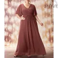 Robe de soirée à col en V pour femme robes longues soirée longue grande taille 4XL 5XL grande