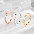 Bague fine empilable en acier inoxydable anneau en chiffres romains pour femmes et filles taille