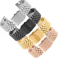 Bracelets de montre en acier inoxydable argent/noir/or/Rose 20/22/24mm boucle déployante avec