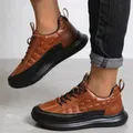 Baskets décontractées à imprimé crocodile pour hommes chaussures de sport confortables chaussures