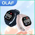 OlPG-Montre électronique LED étanche pour enfants montre-bracelet en silicone pour adolescents