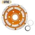 BGTEC 1pc 4"/Dia100mm Double Row Diamond Grinding Wheels Polishing Concerte Brick Ceramic Grit#40/50