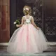 Robe en dentelle rose pour filles de 1 à 6 ans Costumes de fête de mariage vêtements d'été mignons