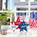 Glitzhome Wooden Patriotic/Americana Houses Stars Table Decor