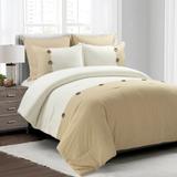 Lush Decor Linen Button Cotton Blend Comforter 5Pc Set