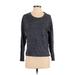 H&M Pullover Sweater: Gray Print Tops - Women's Size Small