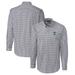 Men's Cutter & Buck Charcoal Tulane Green Wave Easy Care Stretch Gingham Long Sleeve Button-Down Shirt