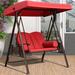 Red Barrel Studio® Porch Swing w/ Stand Outdoor Cover Metal in Orange | 68.5 H x 61.4 W x 50.3 D in | Wayfair 6F499D27DFF24464846563878AB567A1