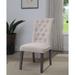 Red Barrel Studio® Tufted Fabric Side Chair in Beige Wood/Upholstered in Black/Brown | 40 H x 20 W x 25 D in | Wayfair