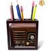 GN109 Retro Radio-Tile Pen Holder, 5-Inch Wood in Brown | 5 H x 5 W x 1.66 D in | Wayfair 296347EP95O0M3SU1D