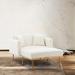 Lounge Chair - Everly Quinn 40.94" W Velvet Lounge Chair & Ottoman Wood/Velvet in White | 31.1 H x 40.94 W x 62.2 D in | Wayfair