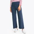 Nautica Women's Wide Leg Cropped Pull-On Denim Trouser Medium Wash,