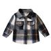 Teenager Jackets for Boys Jacket for Boys Toddler Boys Girls Shirt Coat Jacket Plaid Long Sleeve Kids Turn Down Collar Button Tops Outwear Boys Trench Coat Size 8