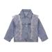 Oaktree Baby Kid Toddler Girls Basic Denim Jacket Autumn Spring Jeans Lace Long Sleeve Coats