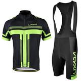 Lixada Men s Short Sleeve Cycling Jersey Padded Bib Short Set Cycling Cloth Set