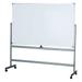 ZORO SELECT 44ZC28 75"x74-1/4" Magnetic, Reversible Steel Whiteboard, Aluminum