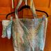 Anthropologie Bags | Anthropologie Snakeskin Print Tote | Color: Green | Size: Os
